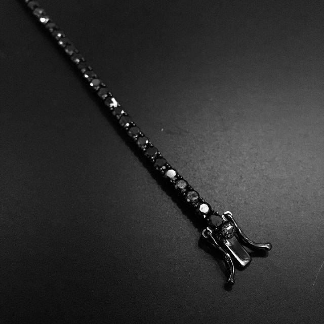 Bracciale tennis griff in argento 925‰ finitura rutenio  