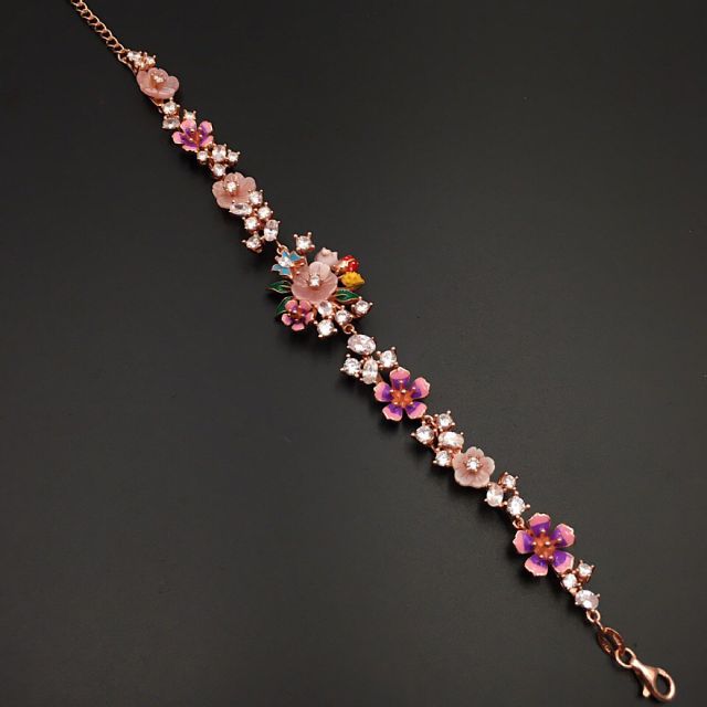 Bracciale in argento 925‰ rose floreale