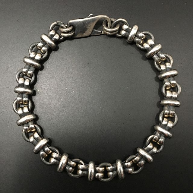 Bracciale in argento 925‰ ad anelli bruniti