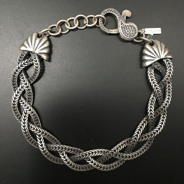 Bracciale in argento 925‰ a treccia brunito