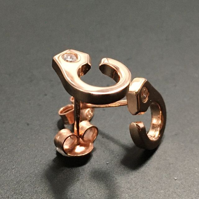 Orecchino manetta in argento 925‰ finitura rosè 