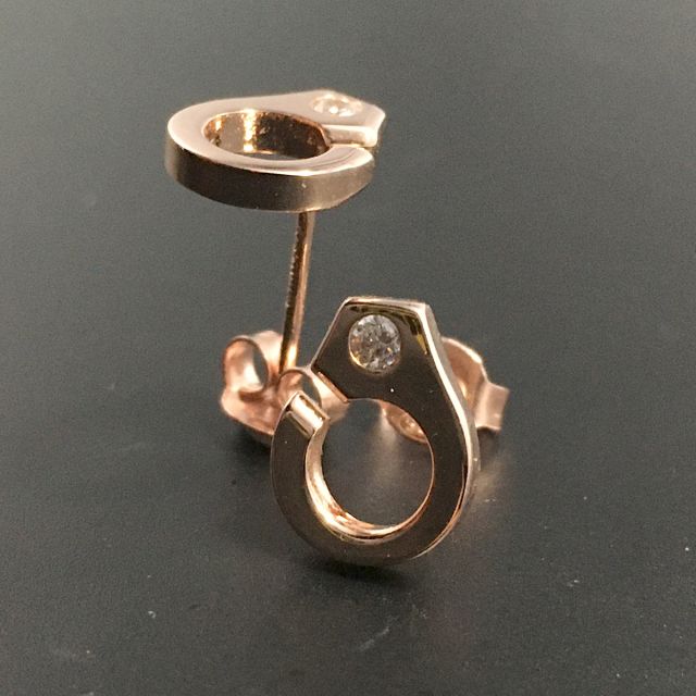Orecchino manetta in argento 925‰ finitura rosè 