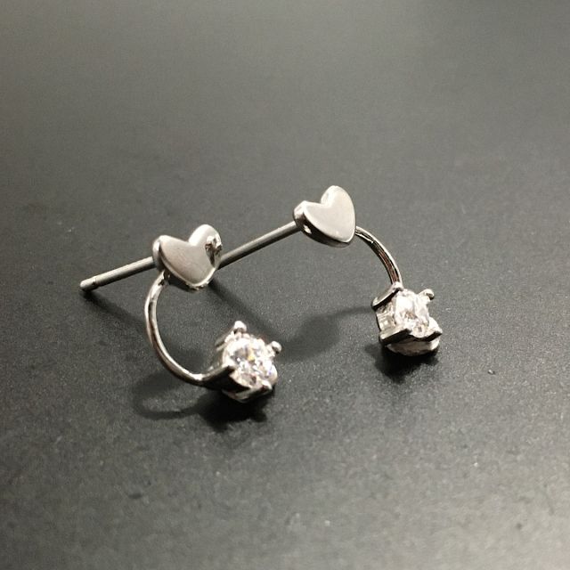 Orecchini in argento 925‰ cuore e zircone