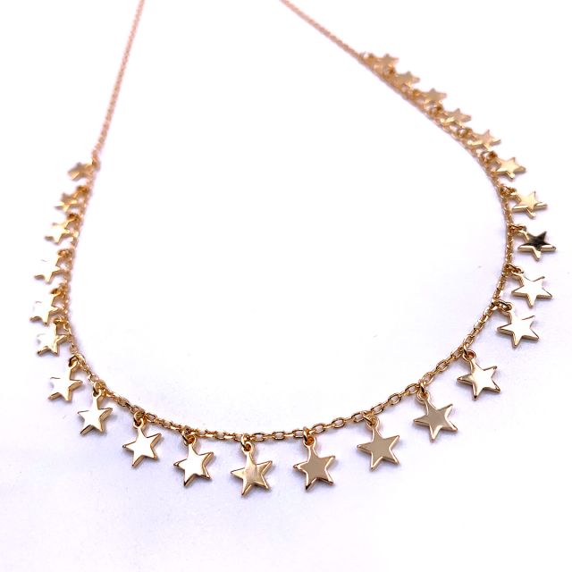 Collana in argento 925‰ rolo con stelle 