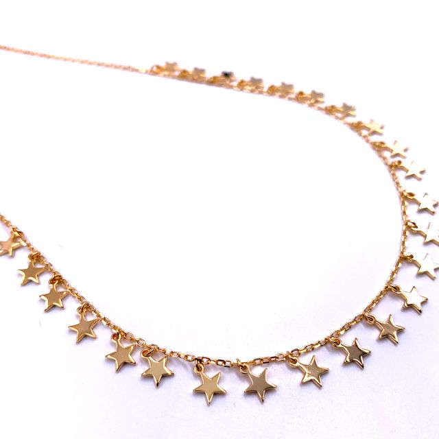 Collana in argento 925‰ rolo con stelle 