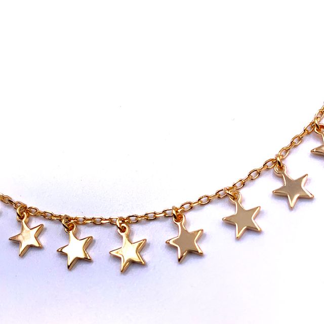 Collana in argento 925‰ rolo con stelle 