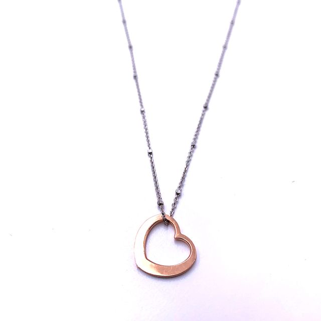 Collana in argento 925‰ con cuore rosè 