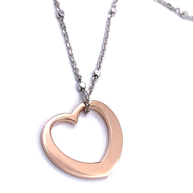 Collana in argento 925‰ con cuore rosè 