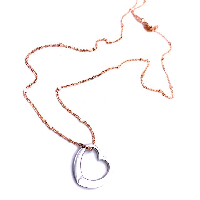 Collana in argento rosè 925‰ con cuore 