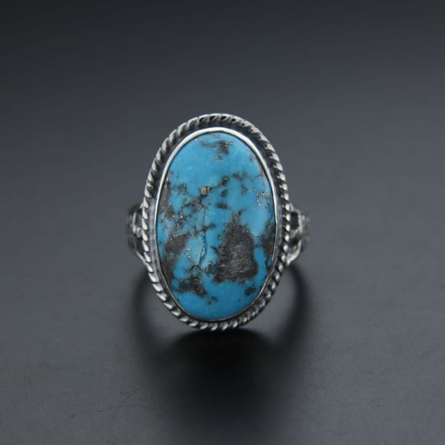 Anello argento 925‰ con turkese naturale 