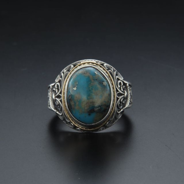 Anello argento 925‰ con turkese naturale 