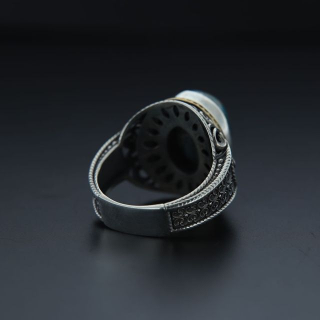 Anello argento 925‰ con turkese naturale 