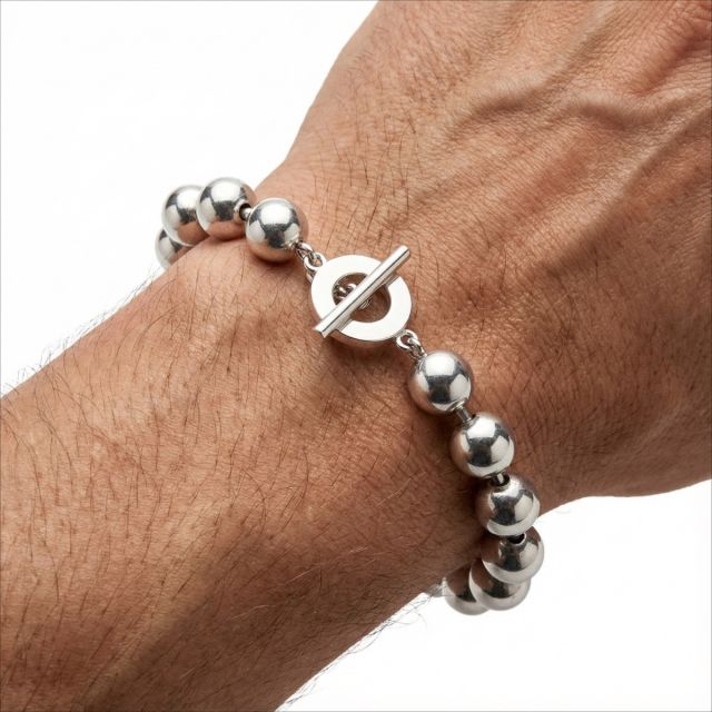 Bracciale in argento con sfere da 8 mm