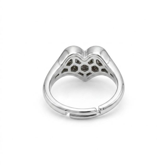 Anello Cuore Pavé Argento 925 con Zirconi Anallergico