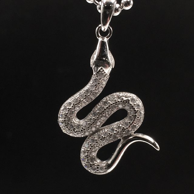Ciondolo Serpente in argento 925‰ con pavè di zirconi