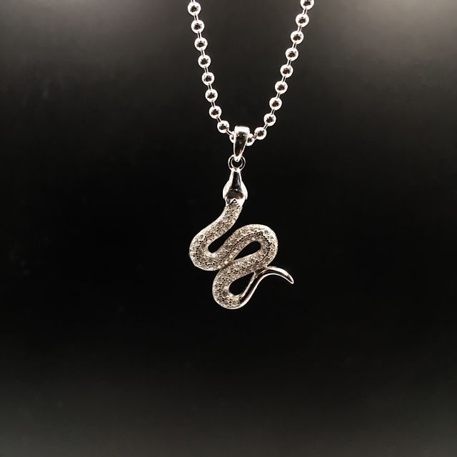 Ciondolo Serpente in argento 925‰ con pavè di zirconi