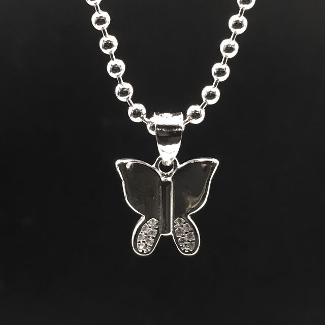Ciondolo farfalla in argento 925‰ con zirconi