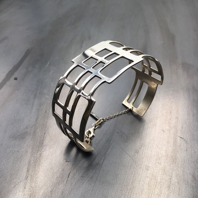 bracciale in argento 925‰ con forma geometrica