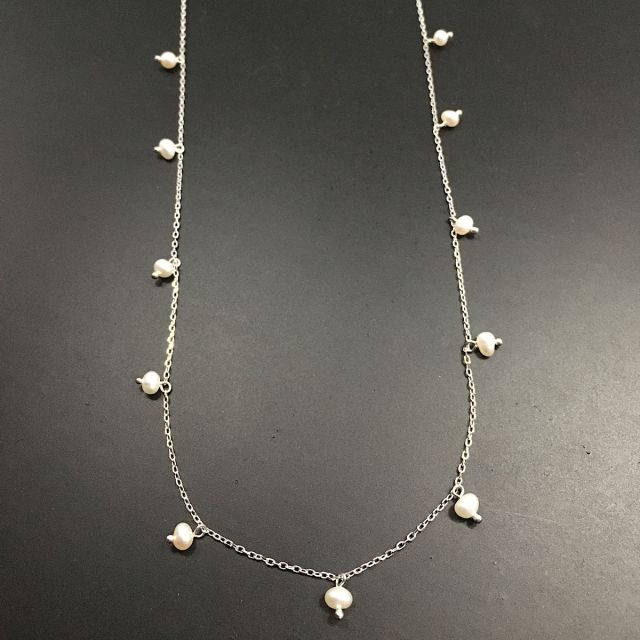 Collana in argento 925‰ con perle di fiume naturali 