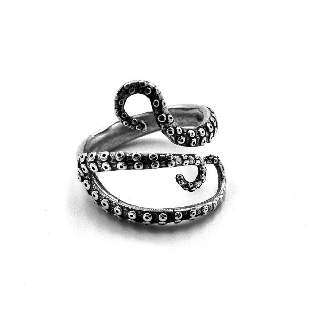 Anello in argento con tentacolo