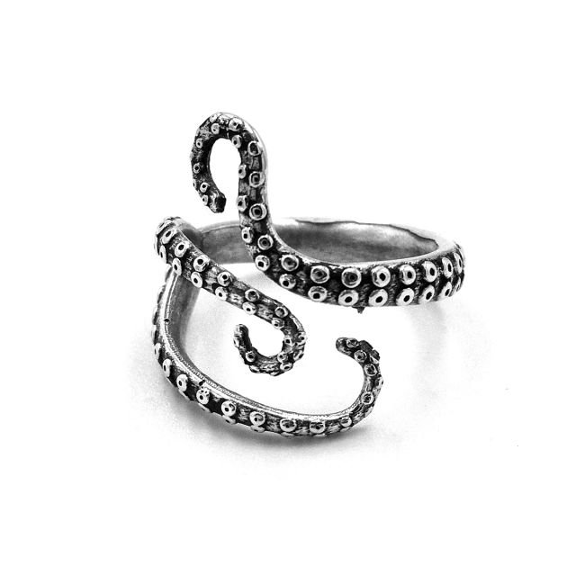 Anello in argento con tentacolo
