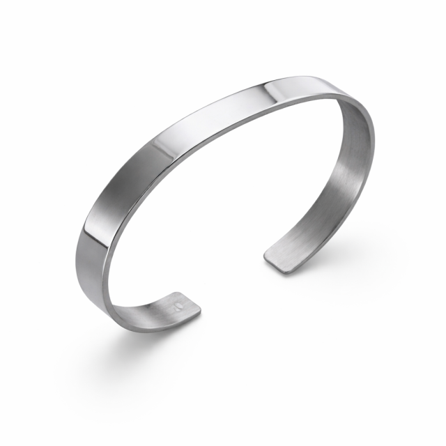 Bracciale in argento rigido lastra personalizzabile