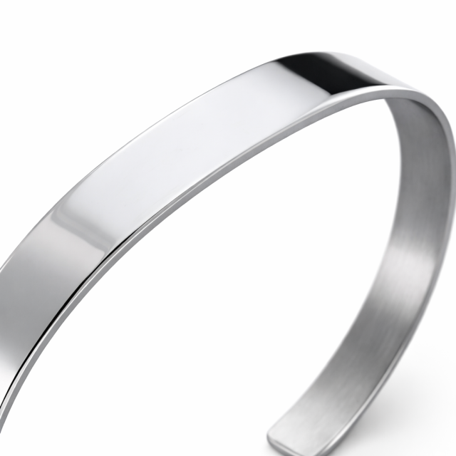Bracciale in argento rigido lastra personalizzabile
