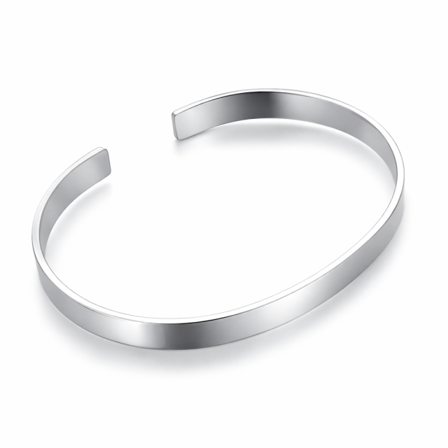 Bracciale in argento rigido lastra personalizzabile
