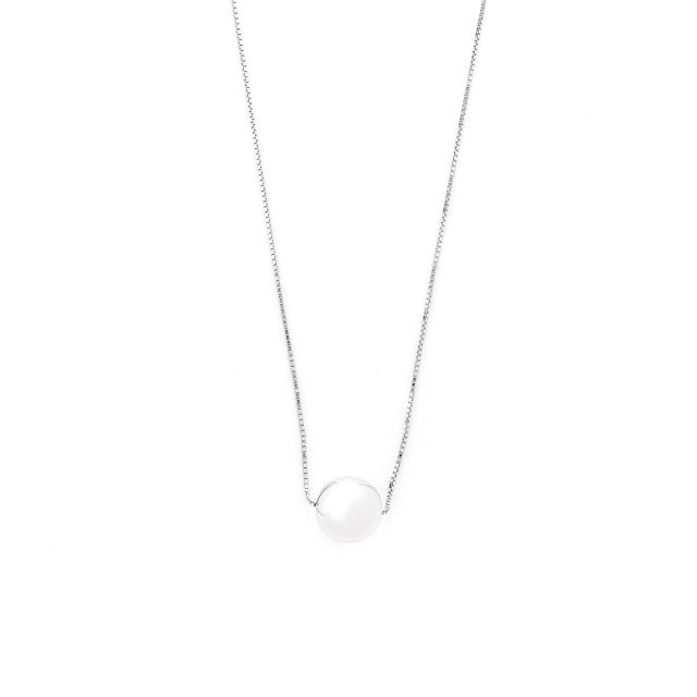 Catena in argento con sfera lucida passante
