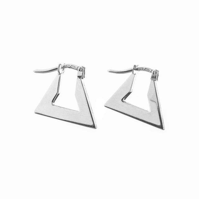 Orecchini semipendenti in argento con triangoli