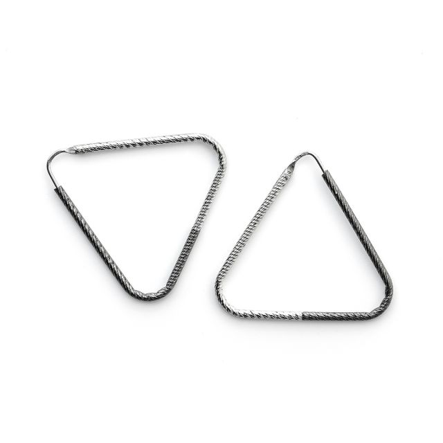 Orecchini a triangolo in argento 925‰ bianco e nero