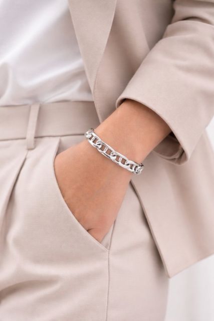 Bracciale in argento 925 maglia traversino