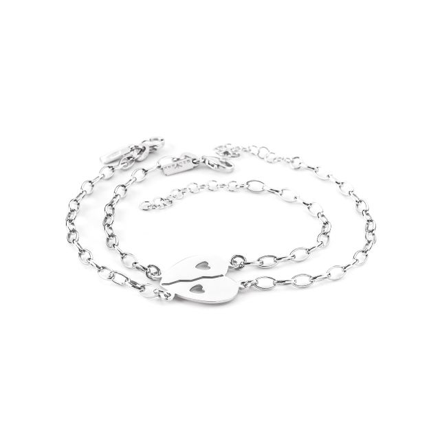 Bracciale in argento con cuore da dividere