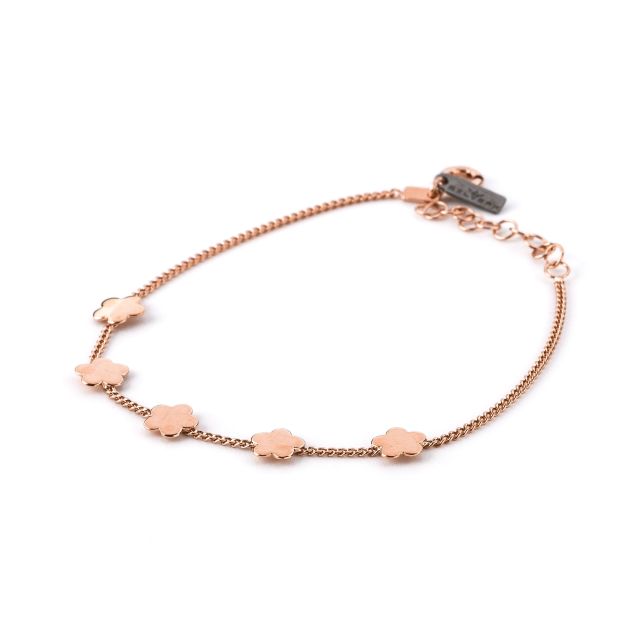 Bracciale in argento rosé con fiori