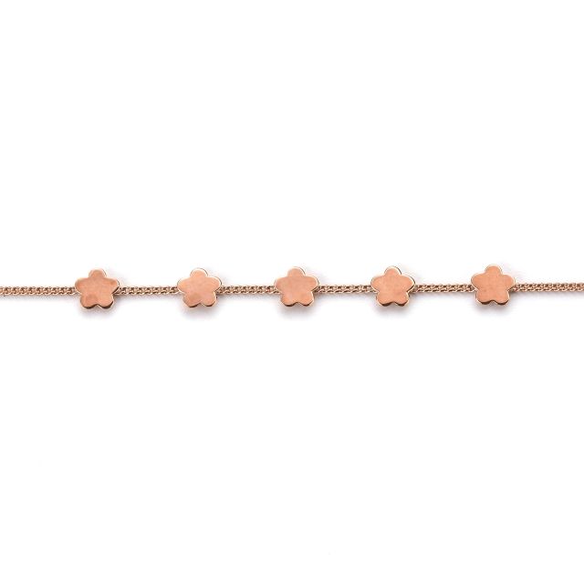 Bracciale in argento rosé con fiori