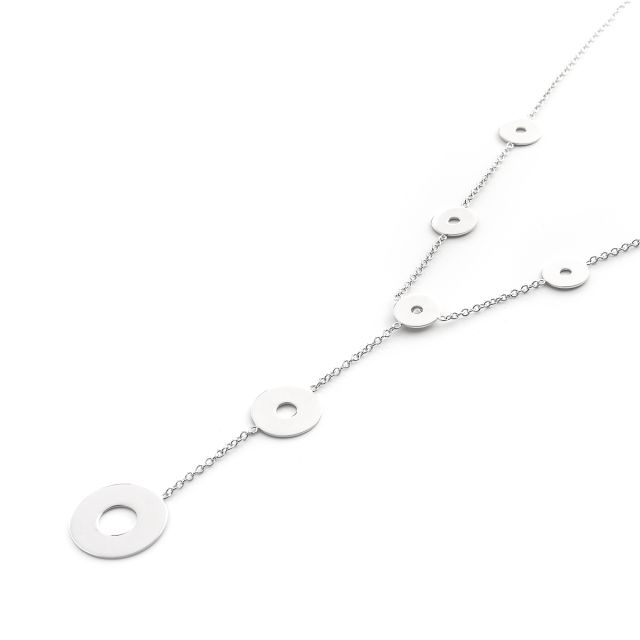 Collana in argento con cerchi e zircone