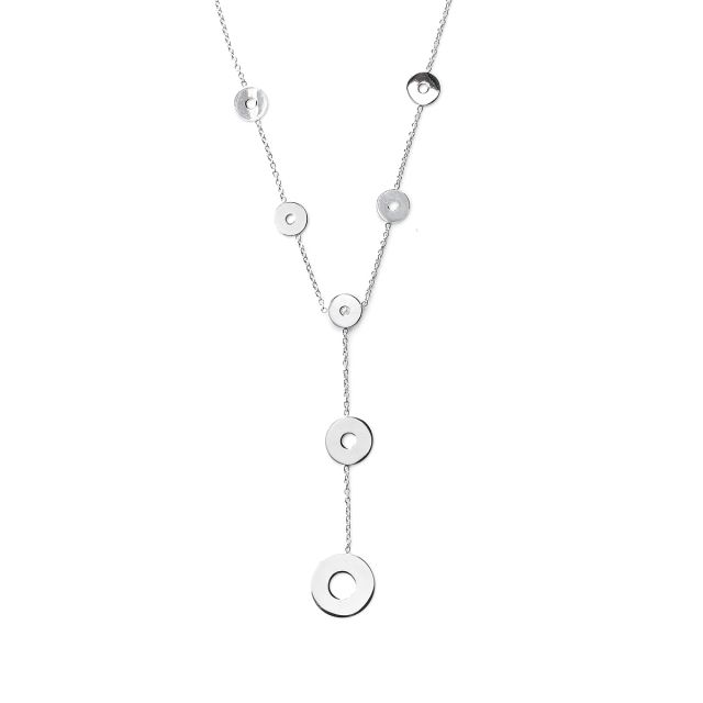 Collana in argento con cerchi e zircone