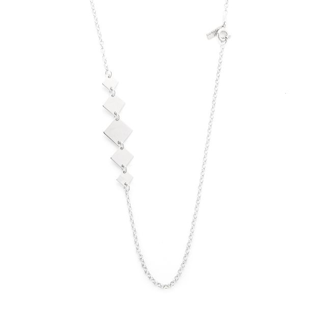 Catenina in argento con piastre quadrate