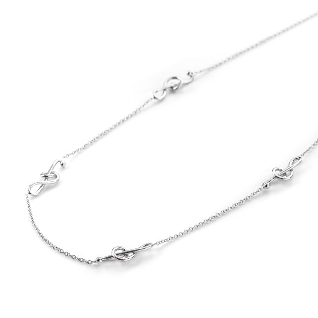 Catenina in argento con chiavi di violino