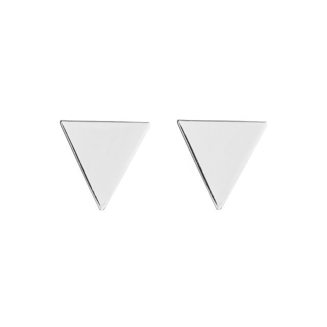 Orecchini a lobo in argento a forma di triangolo