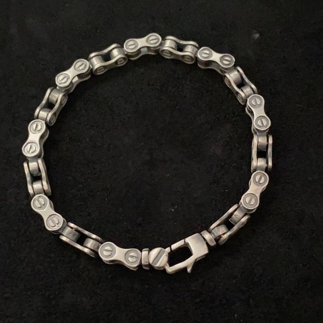 Bracciale in argento a catena da bicicletta