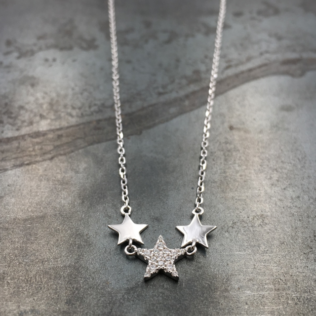 collana forzatina con stelle centrali a pavè