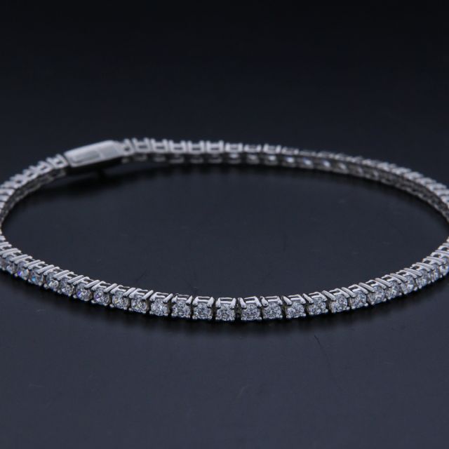 bracciale tennis argento e zirconi 2.5 mm