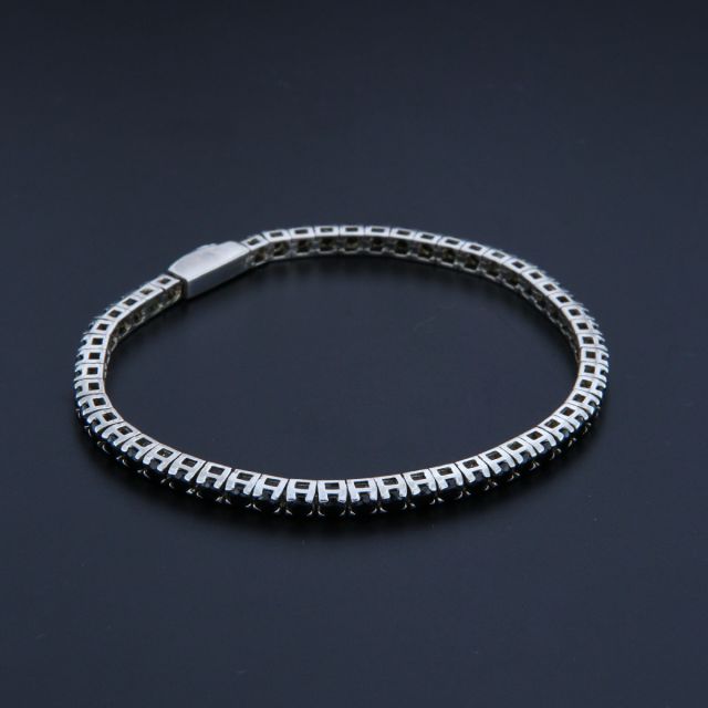 bracciale tennis argento e zirconi NERI 2.9 MM