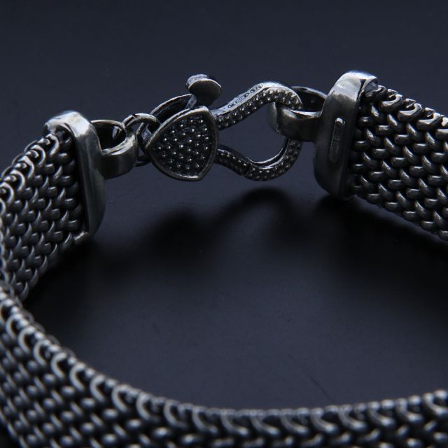 Bracciale argento maglia text