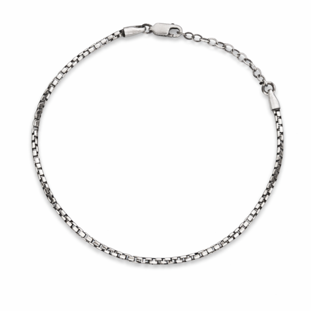 Bracciale in argento maglia veneta stondata