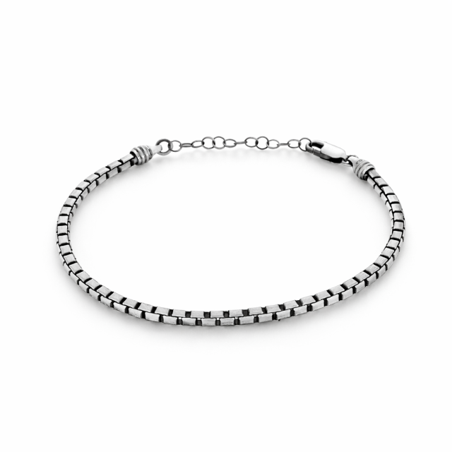 Bracciale in argento 925 maglia veneta stondata 