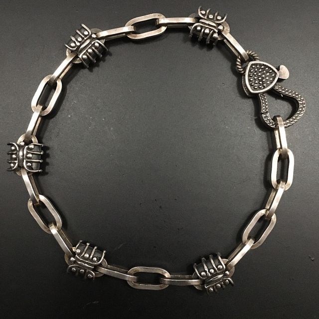 Bracciale in argento brunito925‰ con maglia rolò allungata