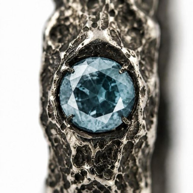 ANELLO SOLID CON TOPAZIO AZZURRO NATURALE