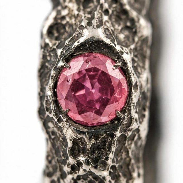 ANELLO SOLID CON TORMALINA ROSA NATURALE